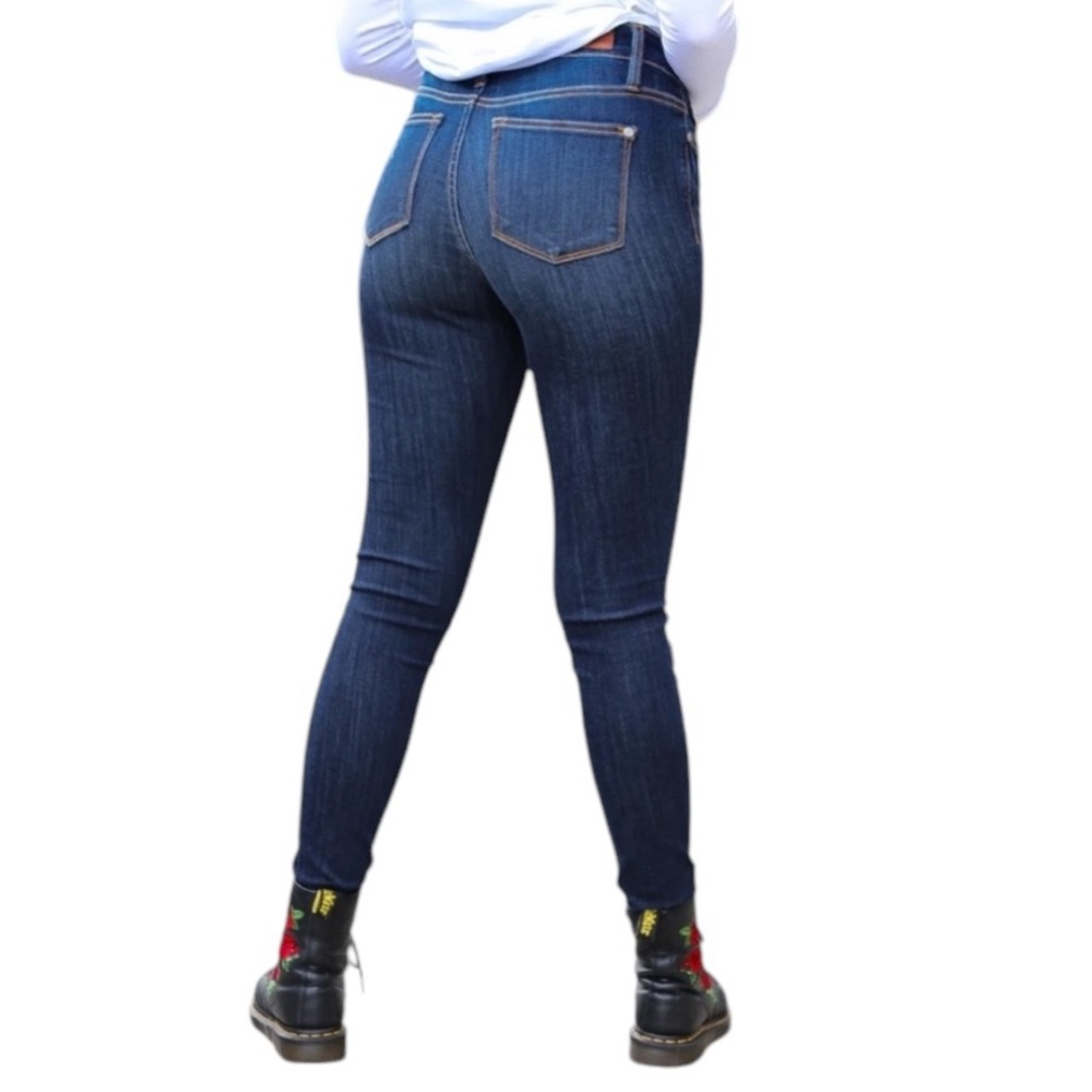 JUDY BLUE SKINNY FIT STRETCH DARK DENIM RAW HEM JEANS PANTS 25